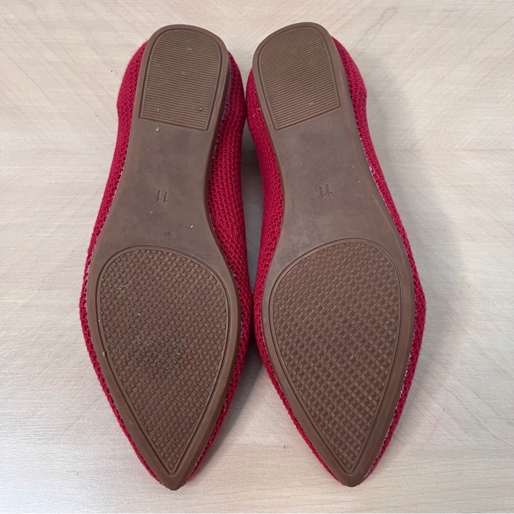 Pointed Toe Knit Ballet Flats Women’s Size 11 Red - Picture 6 of 6